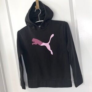 PUMA | Kids Size XL (Girl) Black & Pink PUMA Pullover Hooded Sweatshirt